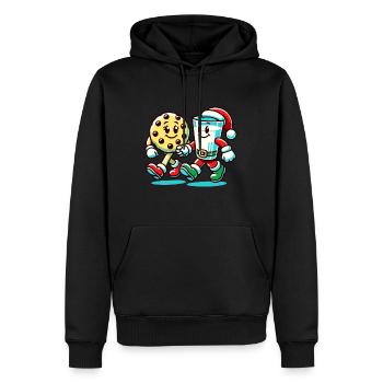 Fröhliche Weihnachtszeit Kekse Und Milch - Männer Premium Bio Hoodie - Schwarz - Vorne - Nico (187cm)
