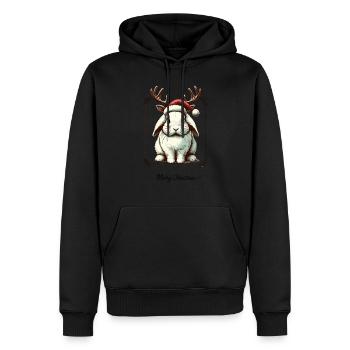 Niedlicher Hase Weihnachten Stil - Männer Premium Bio Hoodie - Schwarz - Vorne - Nico (187cm)