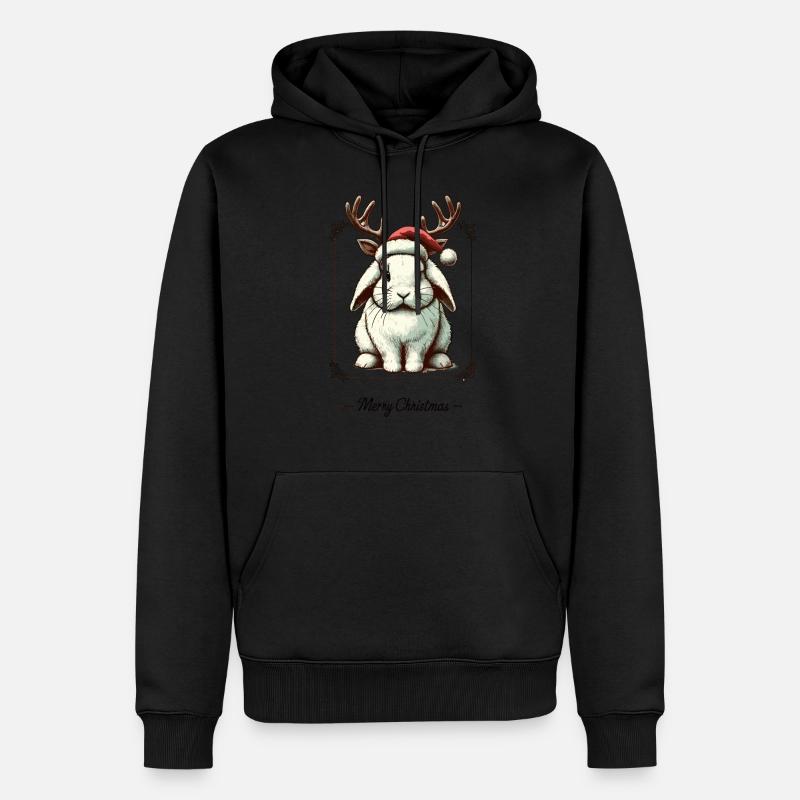 Mignon lapin style Noël - Sweat à capuche Premium bio Homme - noir