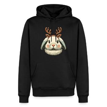 Christmas Cute Reindeer Bunny Design - Men’s Premium Organic Hoodie - black - Front - Nico (187cm)