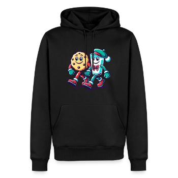 Keks Und Milch Im Freundschaftsmarsch - Männer Premium Bio Hoodie - Schwarz - Vorne - Nico (187cm)