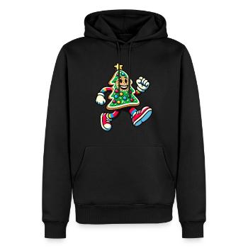 Happy Gingerbread Tree Running - Men’s Premium Organic Hoodie - black - Front - Nico (187cm)
