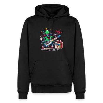 Noël Rétro Rocking Sain - Sweat à capuche Premium bio Homme - noir - Devant - Nico (187cm)