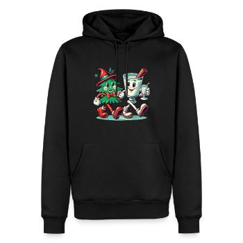 Fröhliche Weihnachten Retro Vintage Party - Männer Premium Bio Hoodie - Schwarz - Vorne - Nico (187cm)