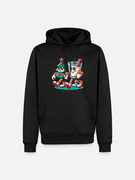 Joyeux Noël Style Rétro - Sweat à capuche Premium bio Homme - noir