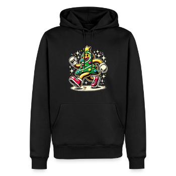 Lustiger Weihnachtsbaum Im Comicstil - Männer Premium Bio Hoodie - Schwarz - Vorne - Nico (187cm)
