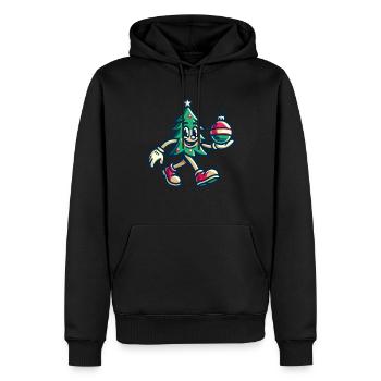 Joyeux sapin de Noël look rétro - Sweat à capuche Premium bio Homme - noir - Devant - Nico (187cm)