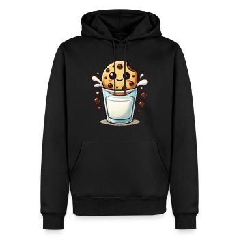 Fröhliche Kekse Und Milch Weihnachten Spaß - Männer Premium Bio Hoodie - Schwarz - Vorne - Nico (187cm)