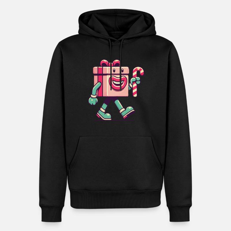 Fröhliches Weihnachtsgeschenk Maskottchen - Männer Premium Bio Hoodie - Schwarz