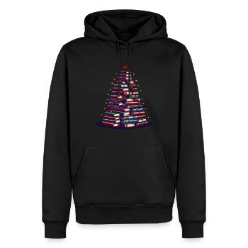Livres Sapin de Noël pour les amateurs de livres - Sweat à capuche Premium bio Homme - noir - Devant - Nico (187cm)