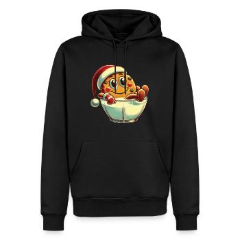 Fröhliche Weihnachten Retro Keks Design - Männer Premium Bio Hoodie - Schwarz - Vorne - Nico (187cm)