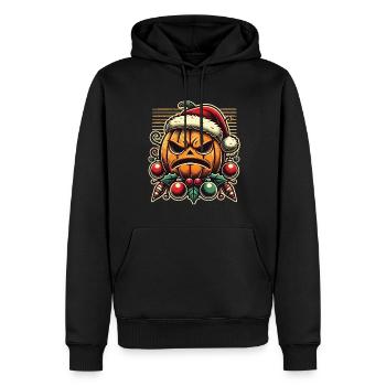 Halloween Weihnachten Kürbis Spaß - Männer Premium Bio Hoodie - Schwarz - Vorne - Nico (187cm)
