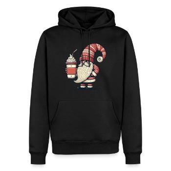 Cloches de Noël Café Lomin - Sweat à capuche Premium bio Homme - noir - Devant - Nico (187cm)