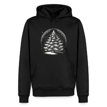 Œuvre d’art de sapin de Noël atmosphérique - Sweat à capuche Premium bio Homme - noir - Devant - Nico (187cm)