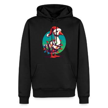 gWeihnachten Lustiger Tollpatsch Gans - Männer Premium Bio Hoodie - Schwarz - Vorne - Nico (187cm)