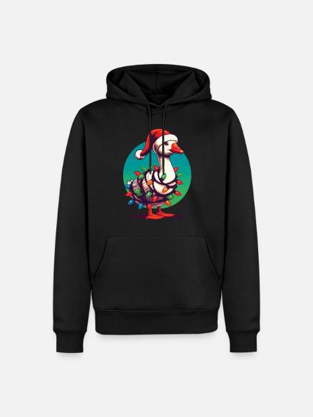 gChristmas Funny Clumsy Goose - Men’s Premium Organic Hoodie - black
