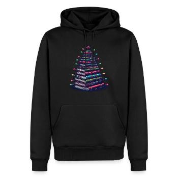 Book Stack Tree for Book Lovers Christmas - Men’s Premium Organic Hoodie - black - Front - Nico (187cm)