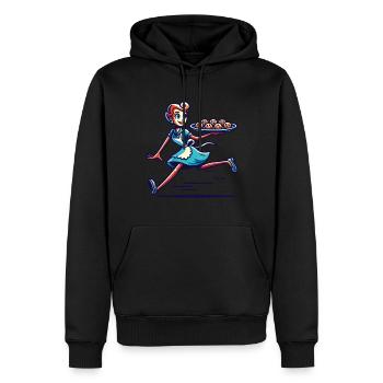 Boulanger joyeux servant des biscuits frais - Sweat à capuche Premium bio Homme - noir - Devant - Nico (187cm)