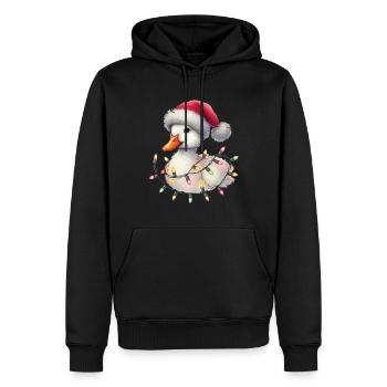 Chapeau de fées de Noël canard drôle - Sweat à capuche Premium bio Homme - noir - Devant - Nico (187cm)
