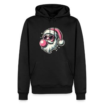 Sigma Santa avec des lunettes cœur et du chewing-gum - Sweat à capuche Premium bio Homme - noir - Devant - Nico (187cm)