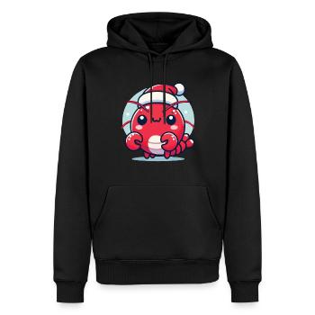 Lustiger Hummer Mit Weihnachtsmütze - Männer Premium Bio Hoodie - Schwarz - Vorne - Nico (187cm)