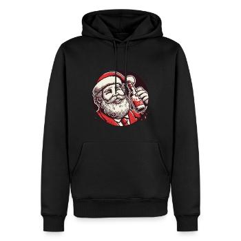 Santa Liebt Alkohol Weihnachtsfreude - Männer Premium Bio Hoodie - Schwarz - Vorne - Nico (187cm)