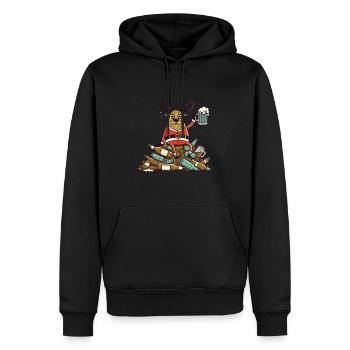 Drôle de bière renne amateur de bière de Noël - Sweat à capuche Premium bio Homme - noir - Devant - Nico (187cm)