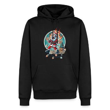 Père Noël Électrocution Chaos Humour - Sweat à capuche Premium bio Homme - noir - Devant - Nico (187cm)