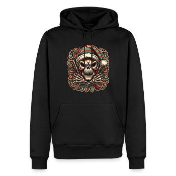 Schädel Weihnachten Totenkopf gruselige Feiertage - Männer Premium Bio Hoodie - Schwarz - Vorne - Nico (187cm)