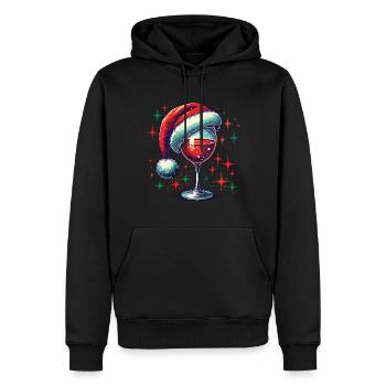 Plaisir du vin de Noël avec splendeur - Sweat à capuche Premium bio Homme - noir - Devant - Nico (187cm)