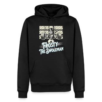 Frosty the Swoleman Schneemann Winter Fitness - Männer Premium Bio Hoodie - Schwarz - Vorne - Nico (187cm)