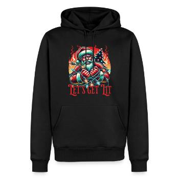 Plaisir de Noël avec le motif Let’s Get Lit - Sweat à capuche Premium bio Homme - noir - Devant - Nico (187cm)