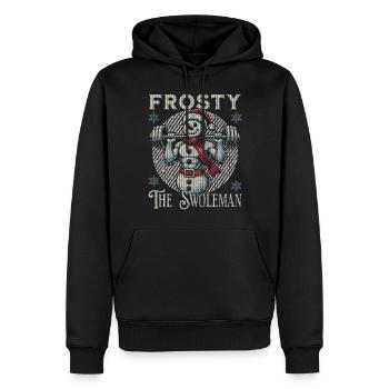 Frosty Der Muskelmann Schneemann Fitness - Männer Premium Bio Hoodie - Schwarz - Vorne - Nico (187cm)