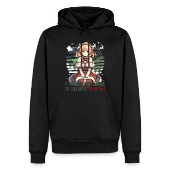 Anime Christmas Break Funny Design - Men’s Premium Organic Hoodie - black - Front - Nico (187cm)
