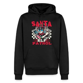 Santa Elf Patrol Weihnachten Lustig - Männer Premium Bio Hoodie - Schwarz - Vorne - Nico (187cm)