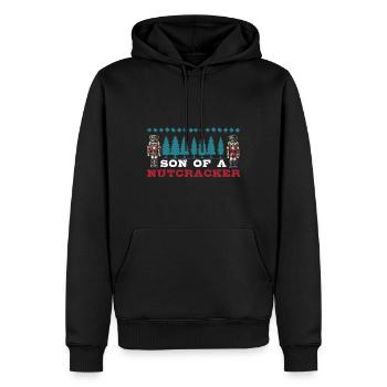 Fils d’un casse-noisette drôle motif de Noël - Sweat à capuche Premium bio Homme - noir - Devant - Nico (187cm)