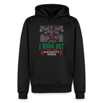 Krampus Fitness Für Freche Kinder - Männer Premium Bio Hoodie - Schwarz - Vorne - Nico (187cm)