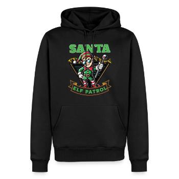 Aventure de Noël de la patrouille du Père Noël - Sweat à capuche Premium bio Homme - noir - Devant - Nico (187cm)