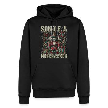 Frecher Nussknacker Weihnachten Humor - Männer Premium Bio Hoodie - Schwarz - Vorne - Nico (187cm)