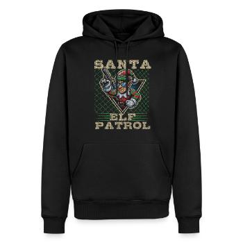 Santa Elf Patrol Christmas Fun - Men’s Premium Organic Hoodie - black - Front - Nico (187cm)
