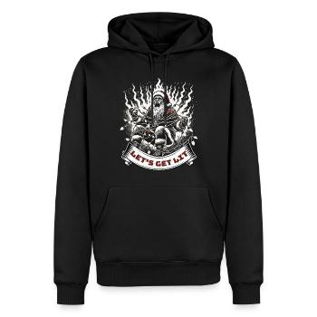 Père Noël Fées Lumières Chaos - Sweat à capuche Premium bio Homme - noir - Devant - Nico (187cm)