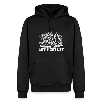 Plaisir de Noël avec le Père Noël en action - Sweat à capuche Premium bio Homme - noir - Devant - Nico (187cm)
