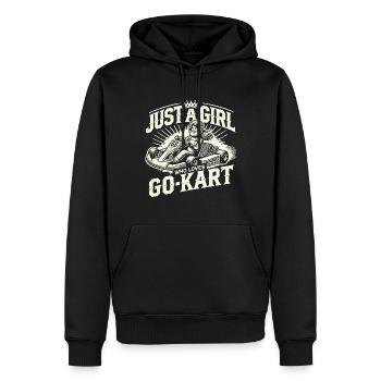 Juste une fille qui aime le karting - Sweat à capuche Premium bio Homme - noir - Devant - Nico (187cm)