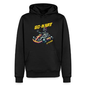 Go-Kart To The Bone Retro Skeleton Style - Men’s Premium Organic Hoodie - black - Front - Nico (187cm)