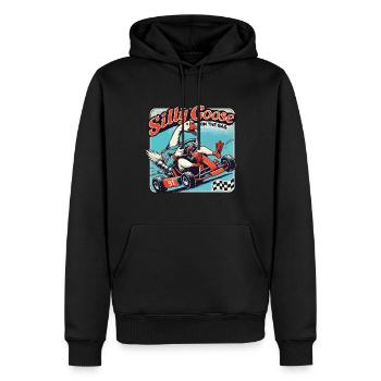 Silly Goose sur l’accélérateur dans un kart - Sweat à capuche Premium bio Homme - noir - Devant - Nico (187cm)