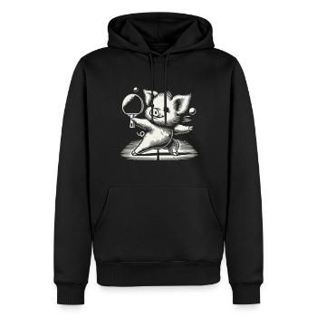 Lustiges Tischtennis Schwein Niedliches Design - Männer Premium Bio Hoodie - Schwarz - Vorne - Nico (187cm)