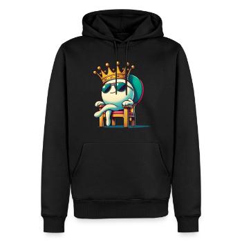 Drôle de dessin animé balle de tennis de table King Fun - Sweat à capuche Premium bio Homme - noir - Devant - Nico (187cm)