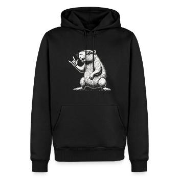 Fun Heavy Metal Festival Capybara - Sweat à capuche Premium bio Homme - noir - Devant - Nico (187cm)