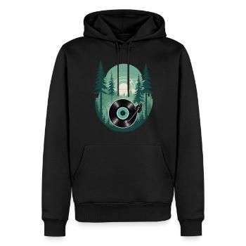 Vinyl vintage Musik Retro Streetwear Stil - Männer Premium Bio Hoodie - Schwarz - Vorne - Nico (187cm)