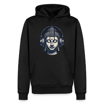 Musik Streetwear Outfit Buddha - Männer Premium Bio Hoodie - Schwarz - Vorne - Nico (187cm)